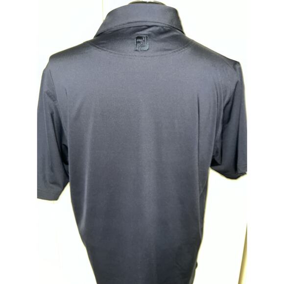 FJ Footjoy‎ Men’s Navy Golf Polo White Stripe Collar MED - Picture 3 of 8